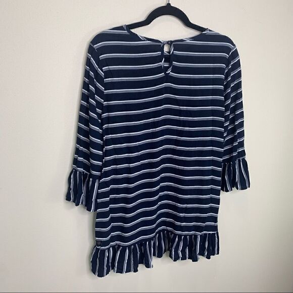 Ces femme navy white stripe blouse top small A1 - Picture 6 of 7